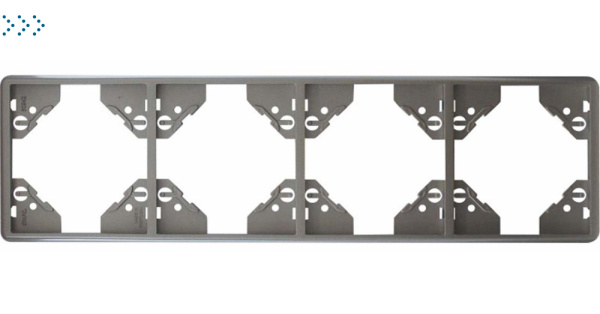 Вертикальная 4-ная рамка, серебро (50942 TPR) Вертикальная 4-ная рамка, серебро (50942 TPR)